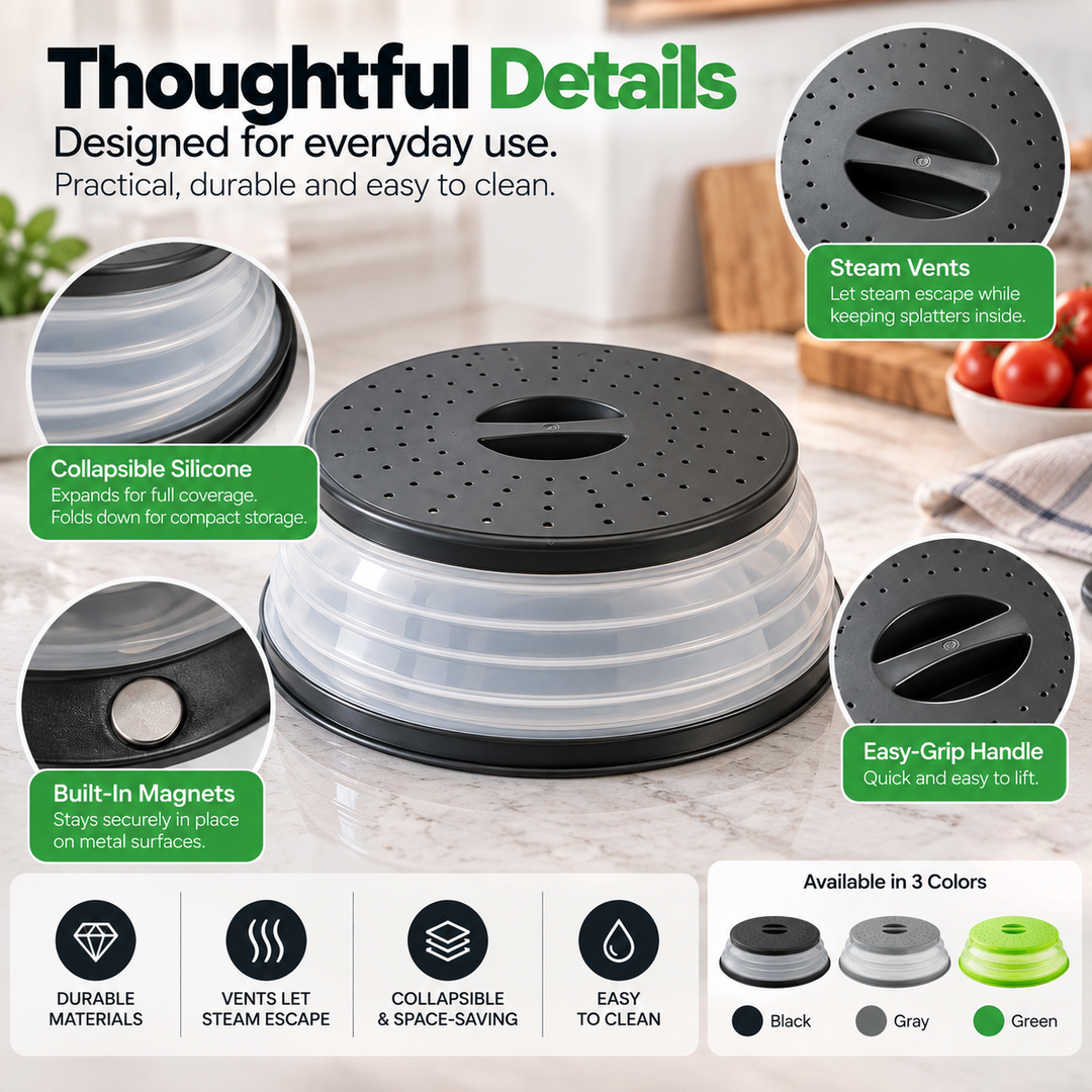 BowLift | Magnetic Microwave Splatter Cover
