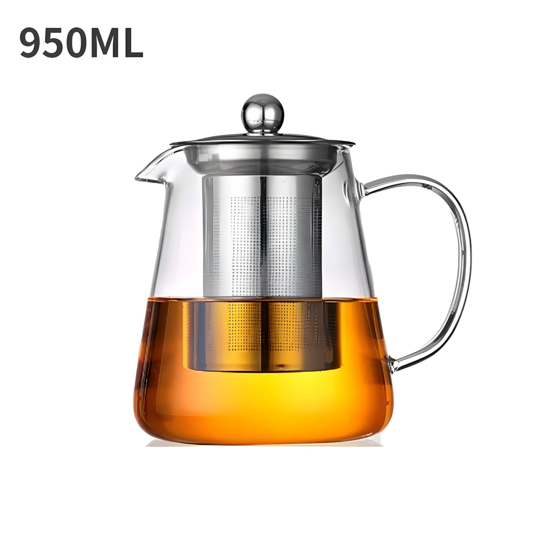 CrystalBrew Cup - Heat-resistant glass with stainless steel filter | Bowlift