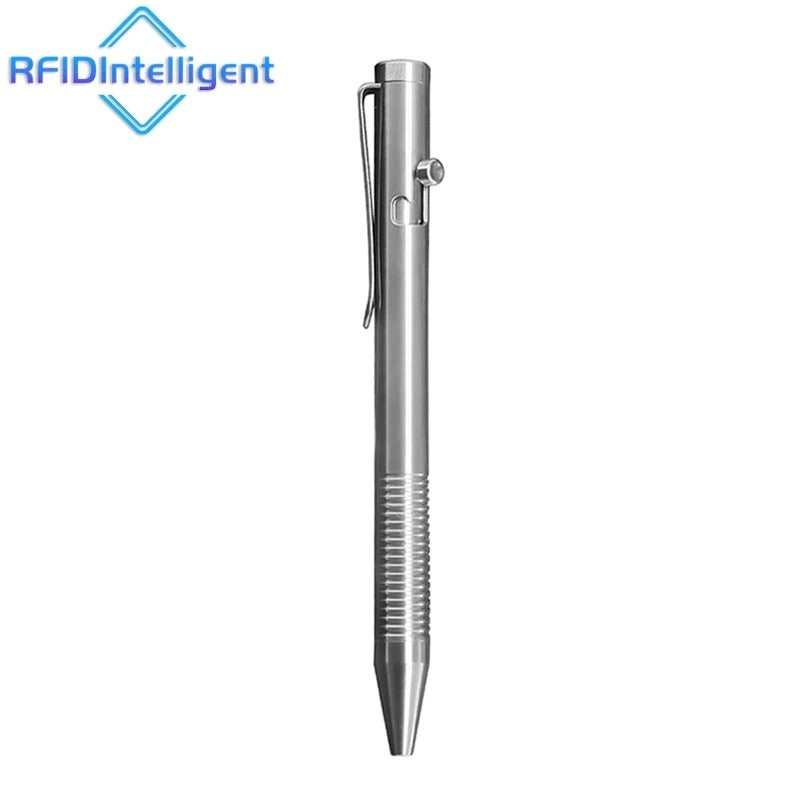 BowLift | Stonewashed Titanium Bolt Action Pen – Durable Metal Mechanical Writing Pen