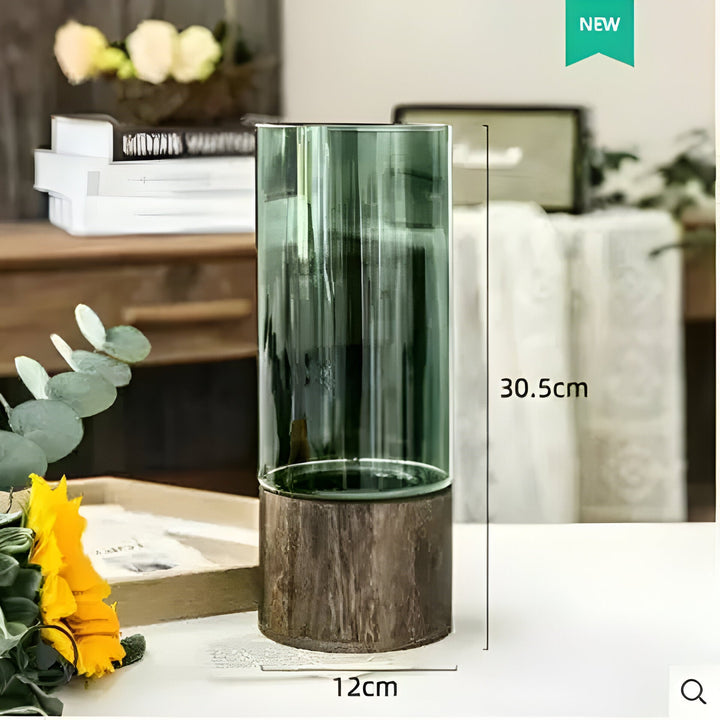 TranquilBowliftoom Vase – European Hydroponics Wood and Glass Vase | Bowlift