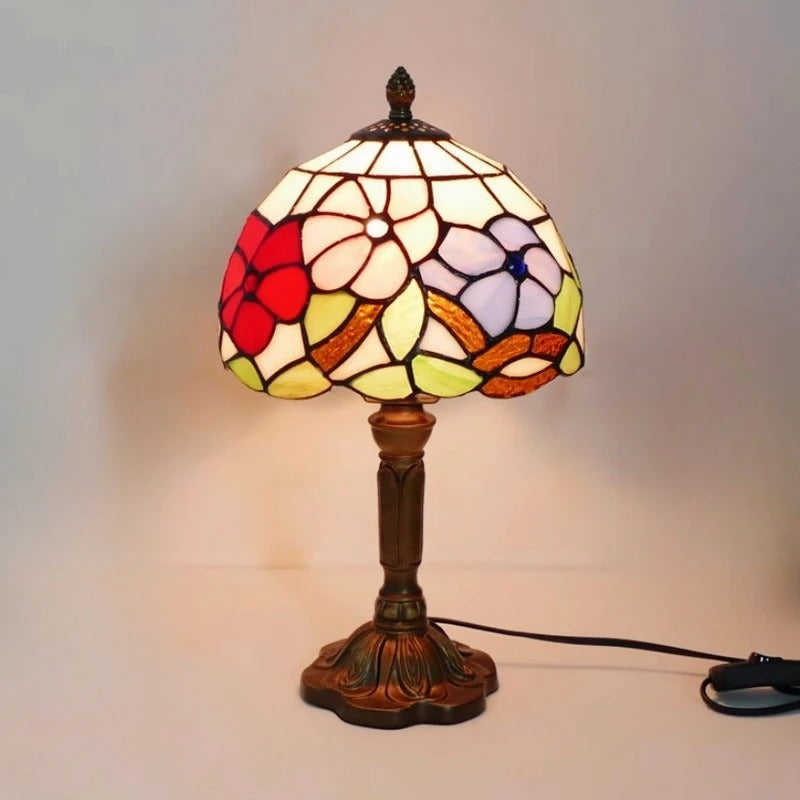 Vintage Tiffany Glass Retro Baroque LED Table Lamp E27 Bowlift