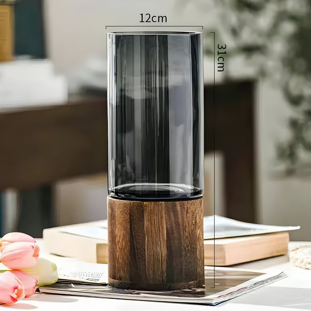 TranquilBowliftoom Vase – European Hydroponics Wood and Glass Vase | Bowlift