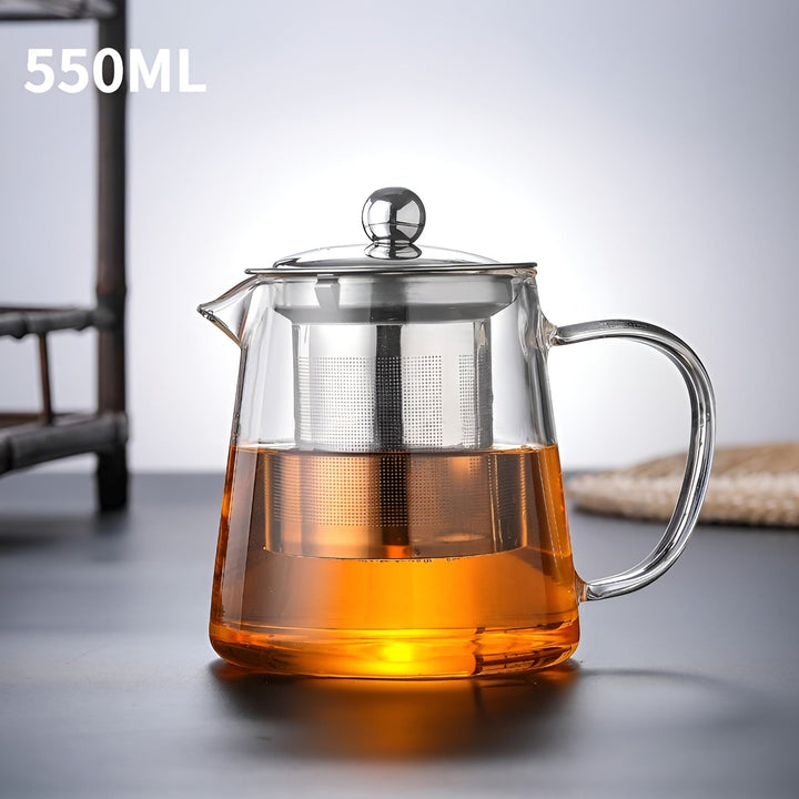 Heat-resistant tea set made of borosilicate glass – with filter | Ideal for brewing flower tea | Bowlift