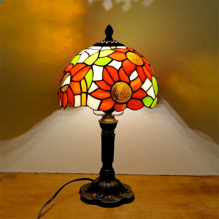 Vintage Tiffany Glass Retro Baroque LED Table Lamp E27 Bowlift