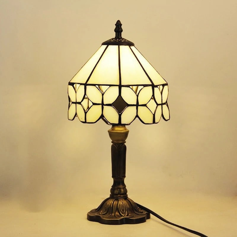 Vintage Tiffany Glass Retro Baroque LED Table Lamp E27 Bowlift