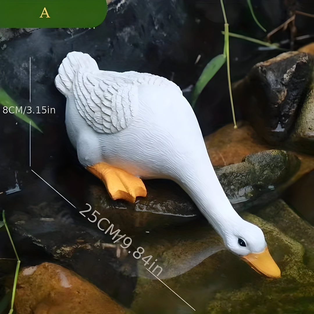 PuddlePals Sculpture – Farmhouse Style Duck & Goose Figure | Bowlift