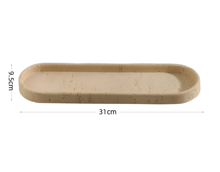 Natural stone toothbrush holder – with soap dispenser and shelf | Elegant bathroom accessories made of travertine | Bowlift