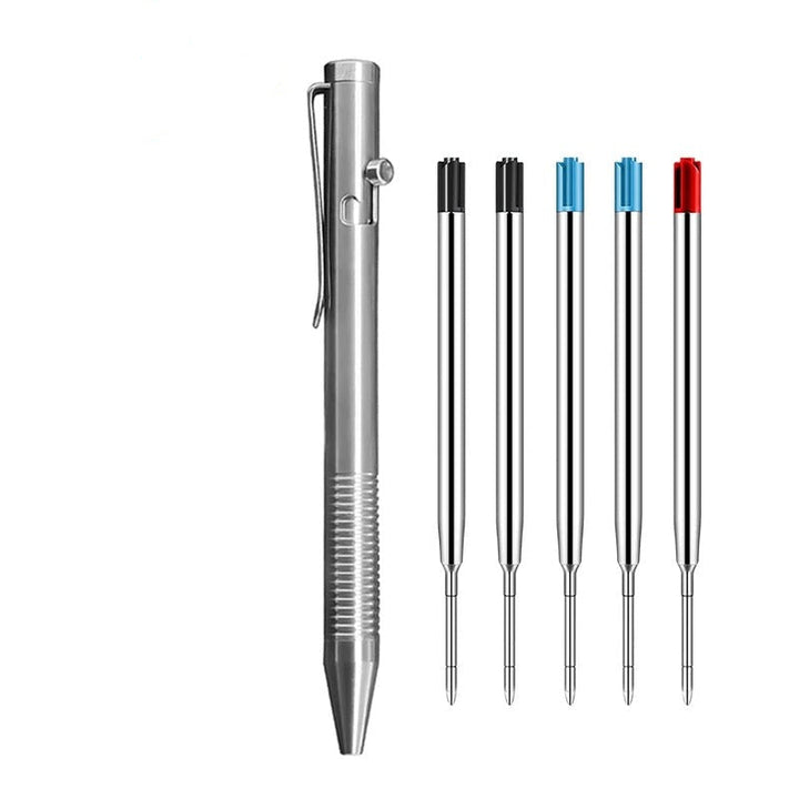 BowLift | Stonewashed Titanium Bolt Action Pen – Durable Metal Mechanical Writing Pen