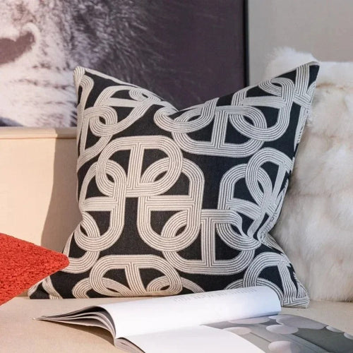 BowLift | VelvetGlow Cushion Cover - Double-sided Geometric Cushion Cover of Luxury Jacquard