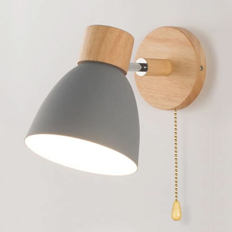 BowLift | Nordic Wood Hanging Wall Light with Pull Switch
