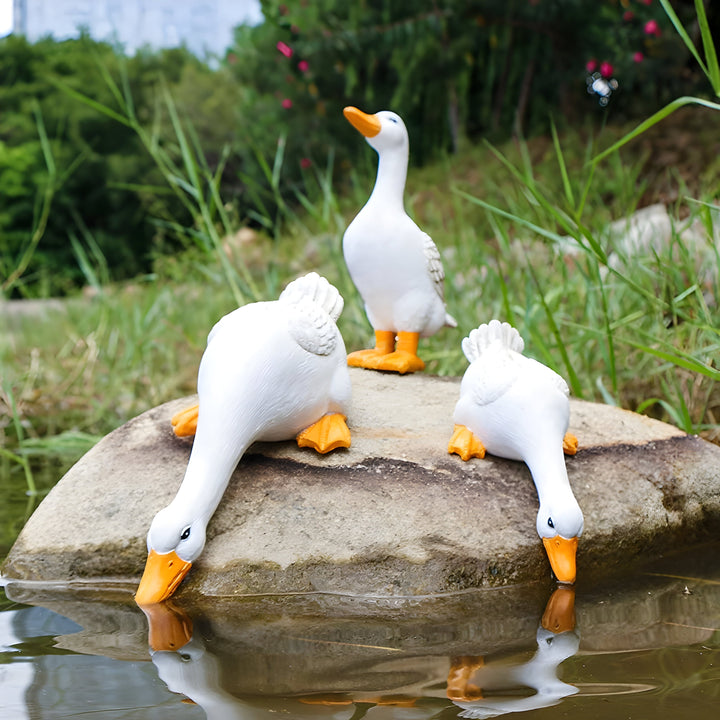 PuddlePals Sculpture – Farmhouse Style Duck & Goose Figure | Bowlift