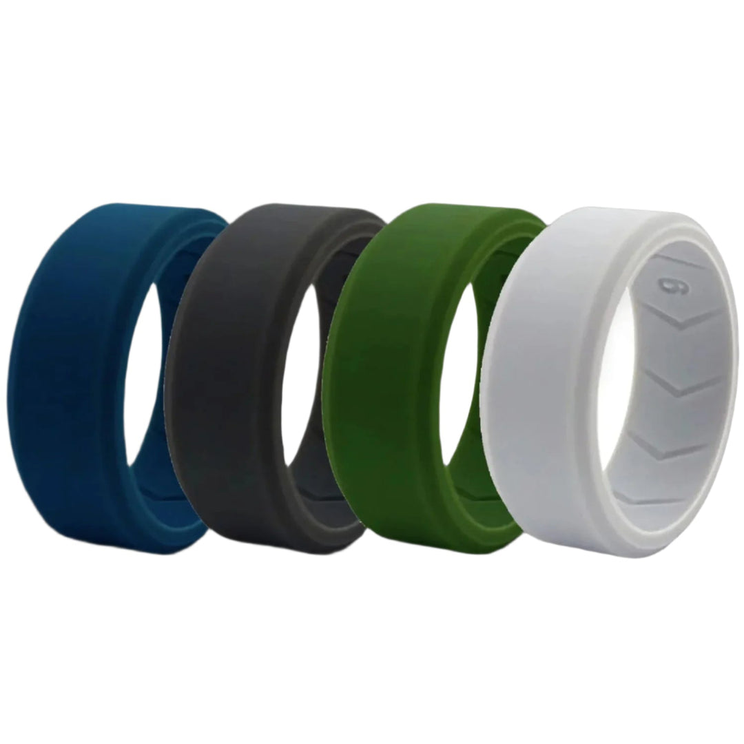 BowLift | Black Silicone Ring Set x 4– Stylish and Durable Wedding Band Alternative