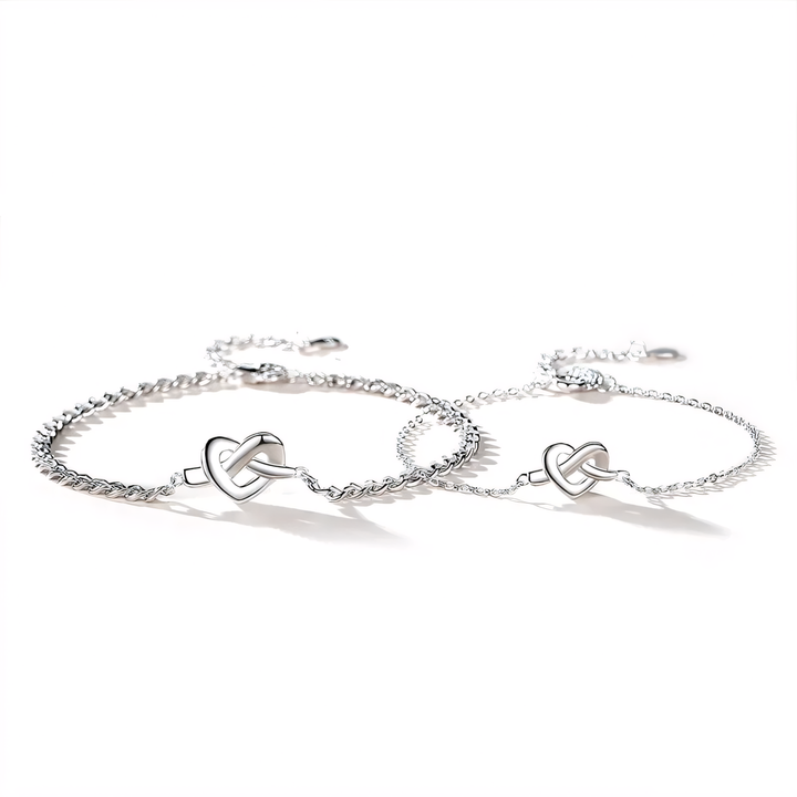 BowLift | S925 Dainty Heart Knot Love Bracelet
