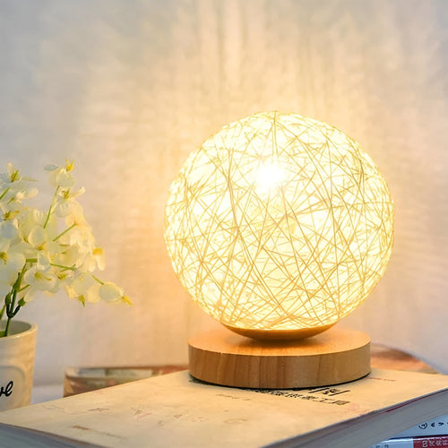 TwineGlow Light - Modern USB RechargeaBowlifte Rattan TaBowlifte Lamp | Bowlift