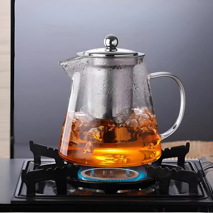 Heat-resistant tea set made of borosilicate glass – with filter | Ideal for brewing flower tea | Bowlift
