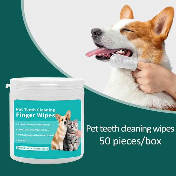 Tooth Cleaning Finger Wipes for Pets Bowlift