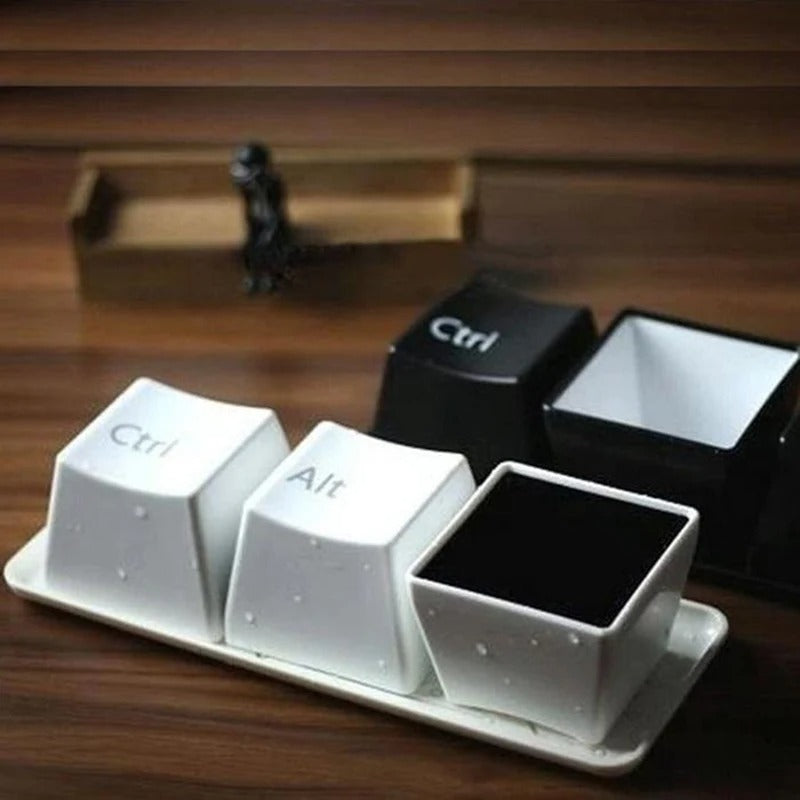 BowLift | 3pcs/Set Ctrl ALT DEL Keyboard  Tea Cup Container