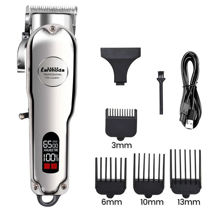 Professional Dog Hair Clipper All Metal Rechargeable Pet Trimmer Bowlift