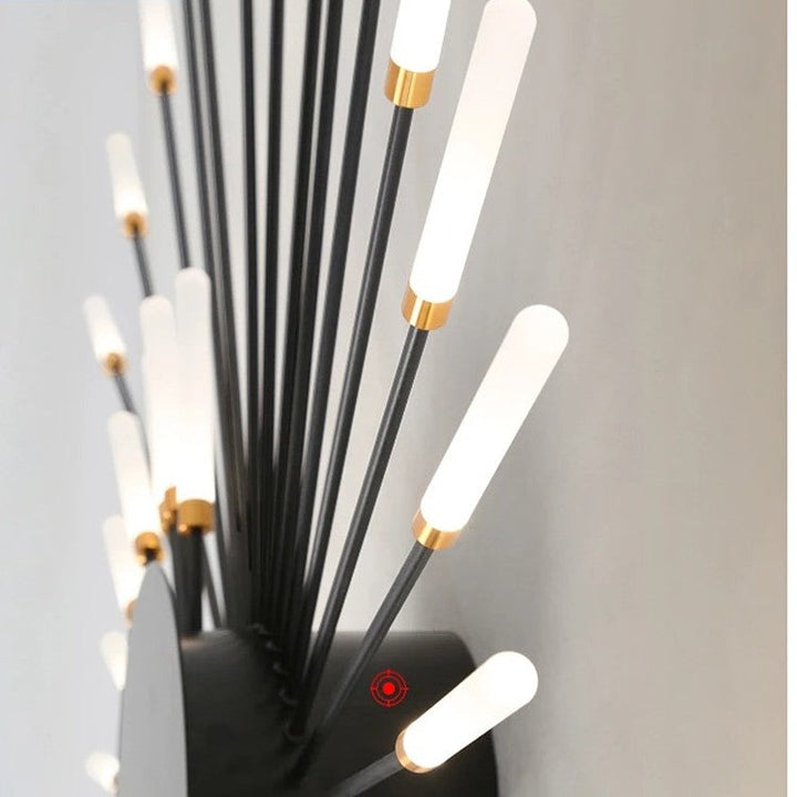 BowLift | Modern Industrial Ceiling Lamp Sputnik Fireworks | Black & Gold Finish. LED Lighting for Living Room. Dining Room & Bedroom Decor
