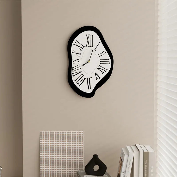 Surrealistic wall decoration clock with Roman numerals – Modern Dali-inspired wall clock for art lovers | Bowlift