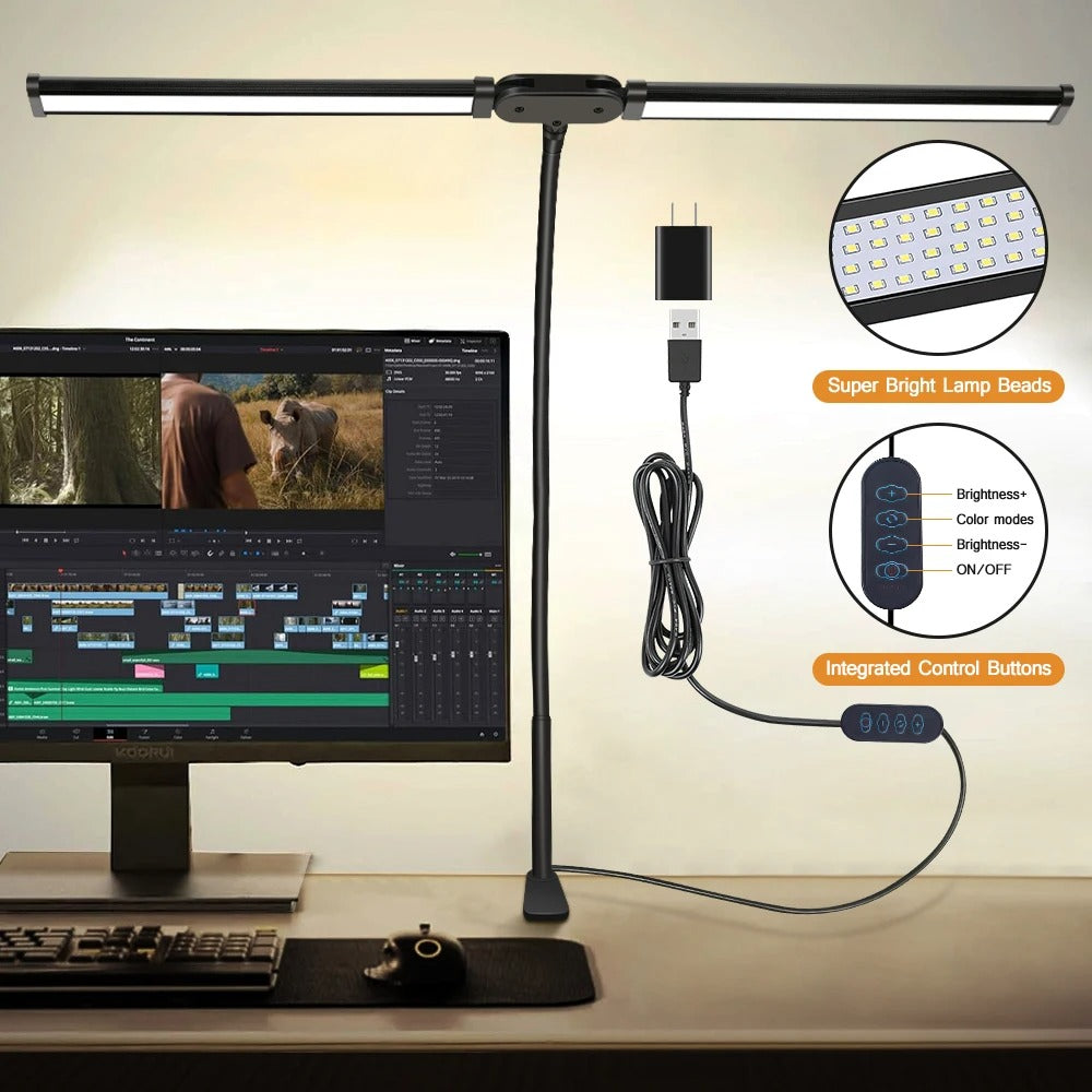 BowLift | Double-Head LED Desk Lamp | Lighting Solution for Study, Work & Office Use