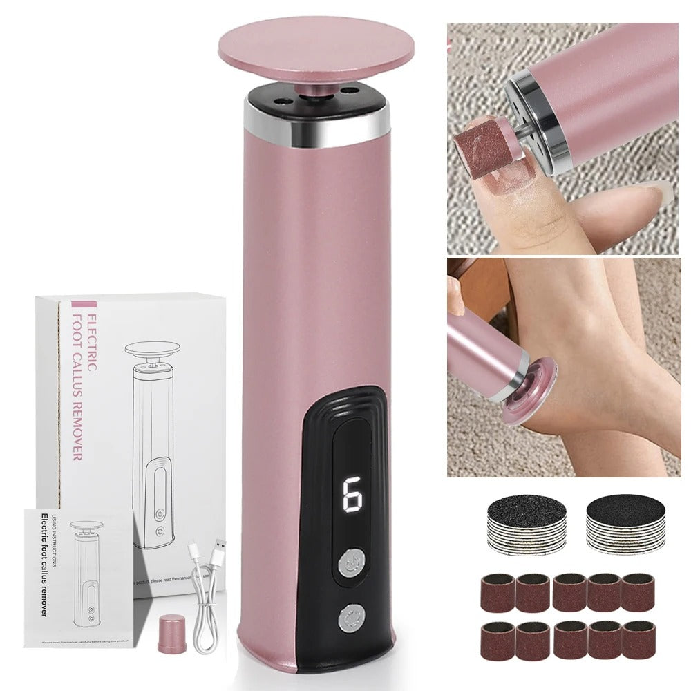 BowLift | 2-in-1 Electric Foot & Hand Care Tool | Callus Remover & Nail Polisher for At-Home Pedicures