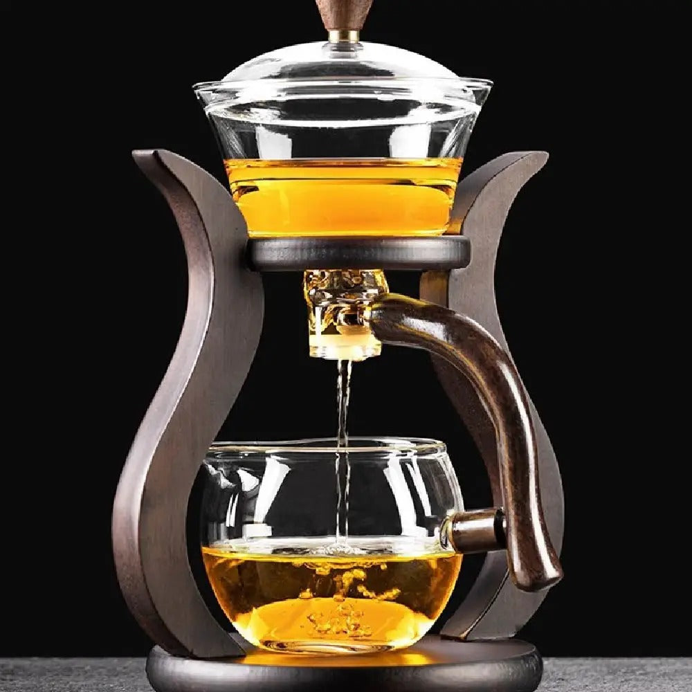 Glass Teaset with Magnetic Flow – Semi-Automatic Pot, Heat Resistant and Elegant | Bowlift