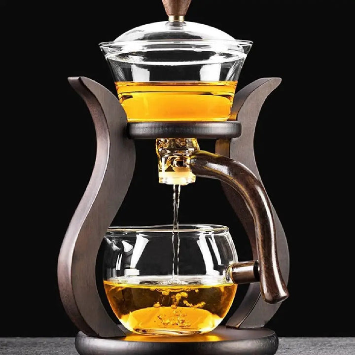 Glass Teaset with Magnetic Flow – Semi-Automatic Pot, Heat Resistant and Elegant | Bowlift