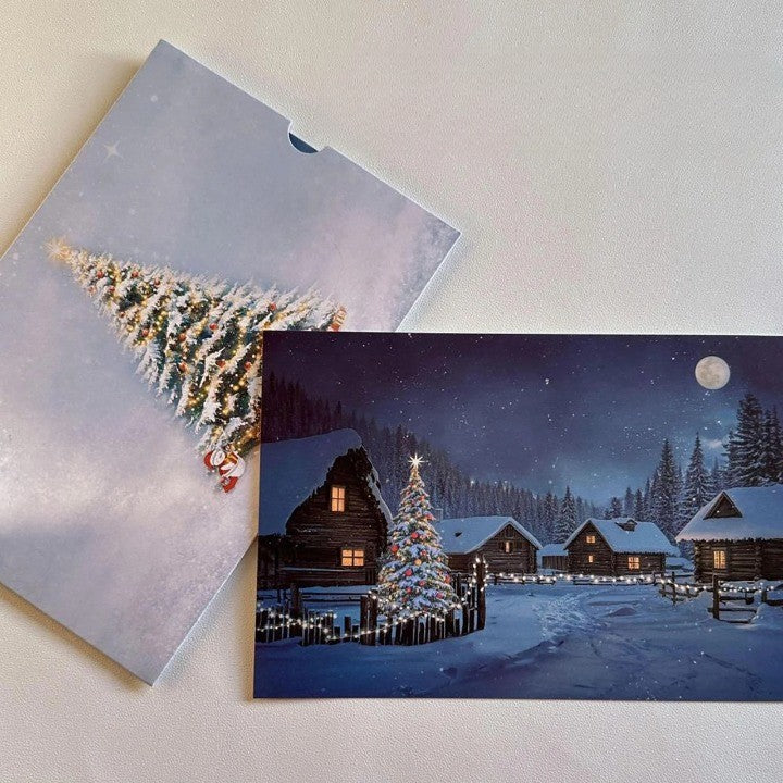 BowLift | Happy Christmas Village  Light-Up Led Postcard