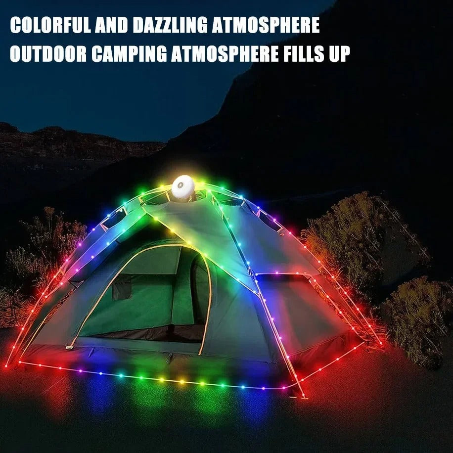 BowLift | CampBeam LED Outdoor String Lights – Rechargeable Waterproof Lights with Magnetic Hooks & 5 Lighting Modes