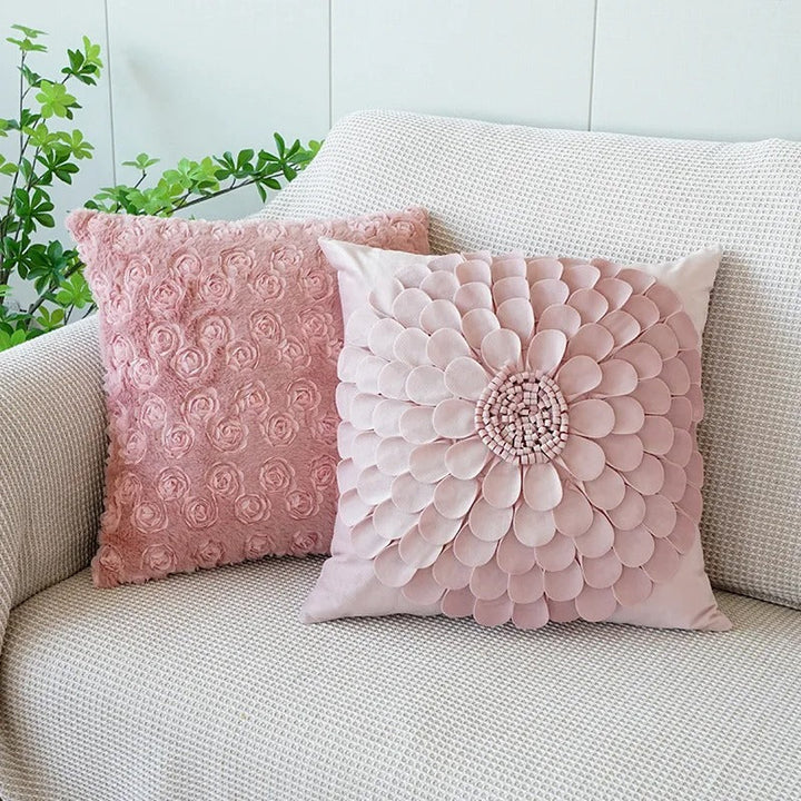BowLift | VelourVista Cushion Cover - Cute Pink Rabbit Pillow for an Enchanting Interior