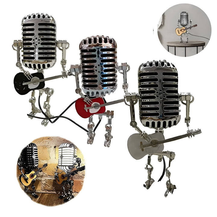 Robot lamp with guitar – LED decor in vintage style for desk | Bowlift