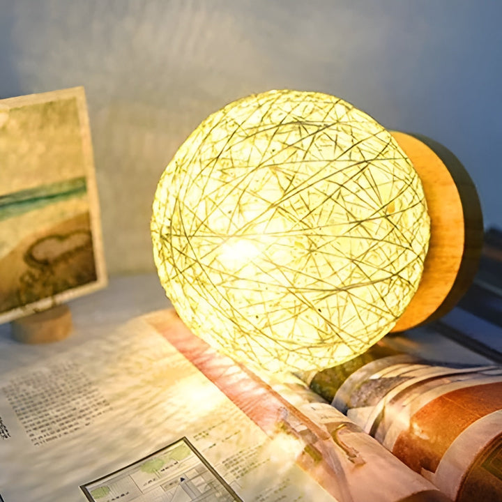 TwineGlow Light - Modern USB RechargeaBowlifte Rattan TaBowlifte Lamp | Bowlift