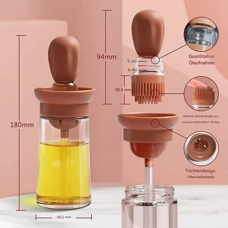 BowLift | Oil dispenser with silicone brush – Precise dosing & Easy application for cooking & grilling