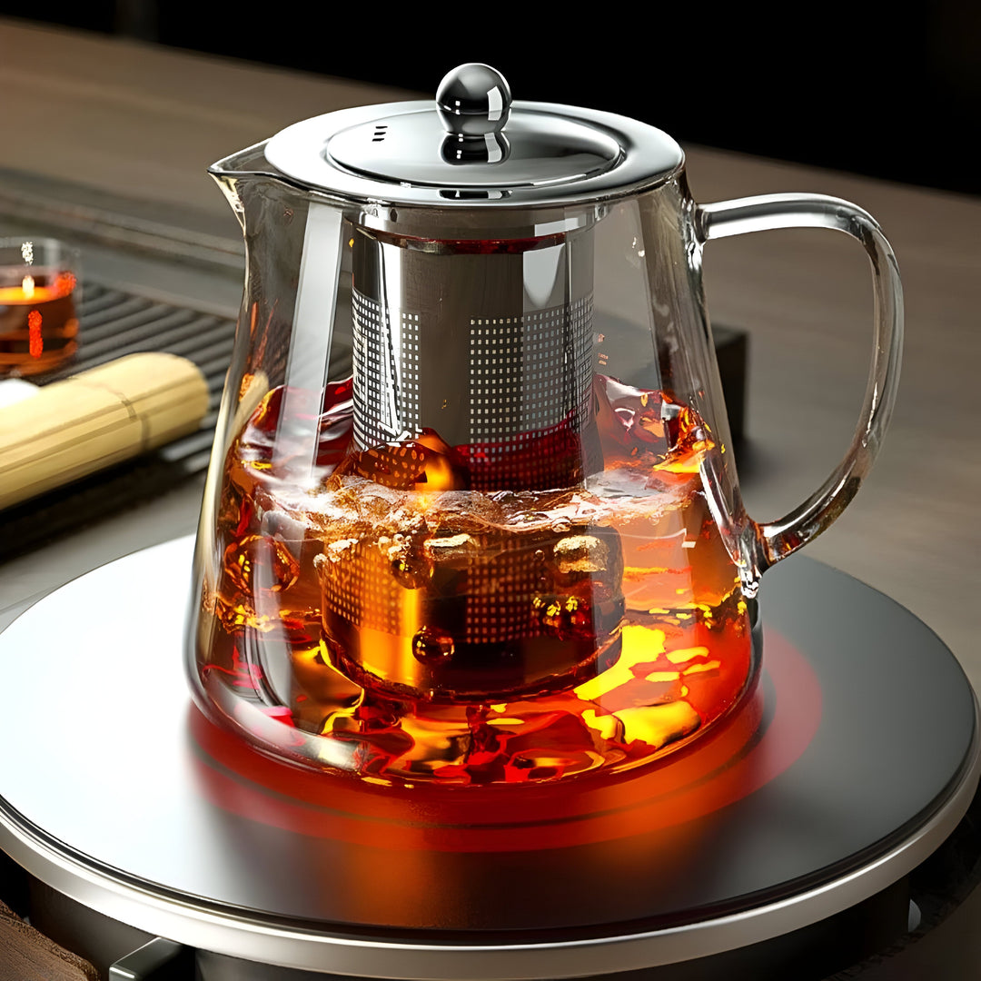 CrystalBrew Cup - Heat-resistant glass with stainless steel filter | Bowlift