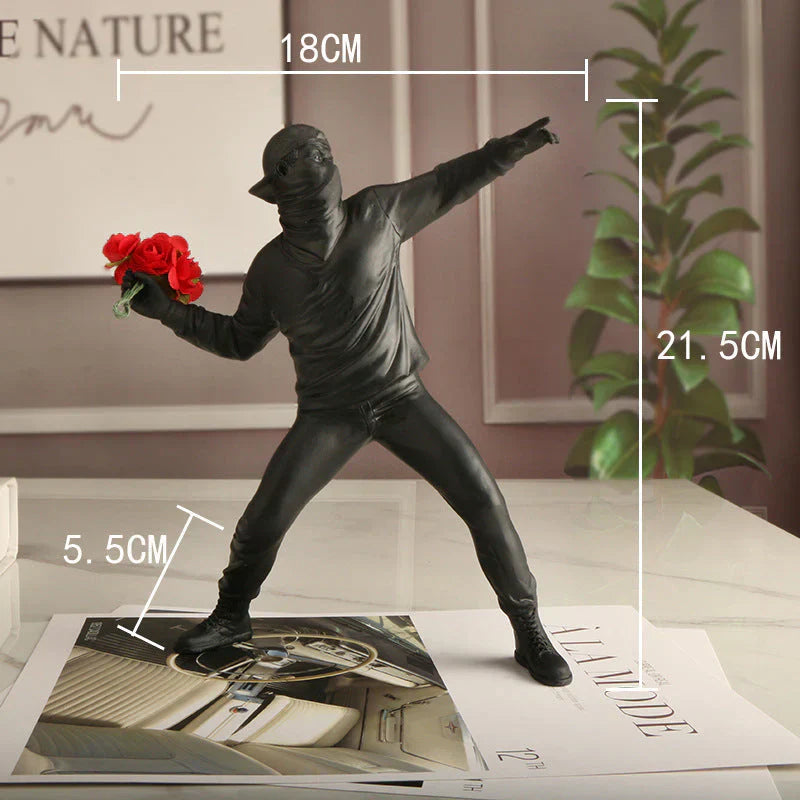 BloomThrower Modern Flower Thrower Statue Bowlift