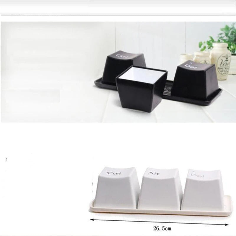 BowLift | 3pcs/Set Ctrl ALT DEL Keyboard  Tea Cup Container