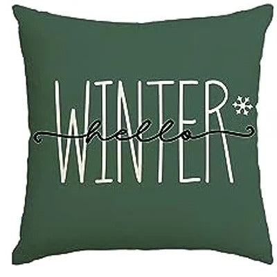 BowLift | Christmas Cushion Cover - Festive Cushion Cover with Christmas Tree and Winter Theme - Green 45x45 cm