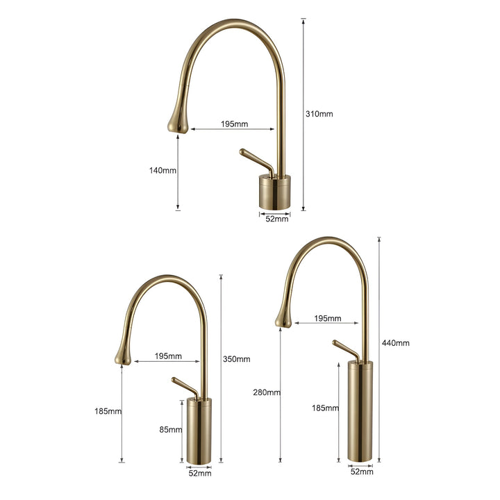 Washbasin tap in brushed look – countertop tap, hot-cold mixer, brass fitting for the living area | Bowlift