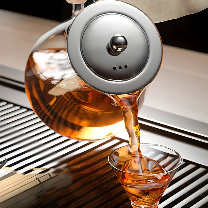 CrystalBrew Cup - Heat-resistant glass with stainless steel filter | Bowlift