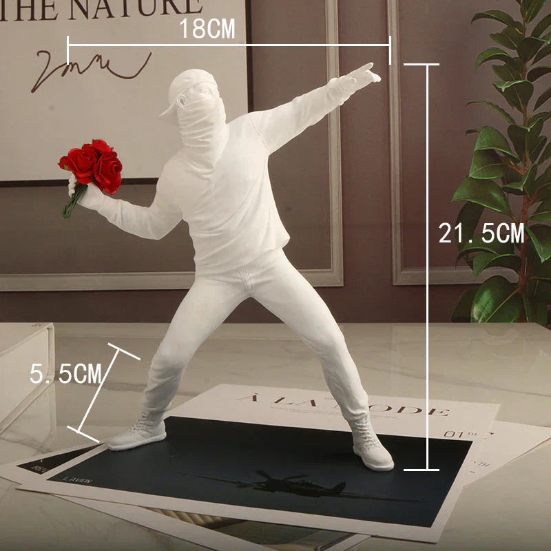 BloomThrower Modern Flower Thrower Statue Bowlift
