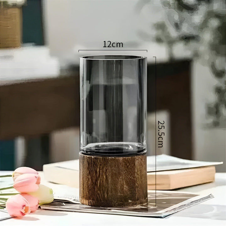 HydroGlass Vase - European Wood-Transparent Glass Vase | Bowlift