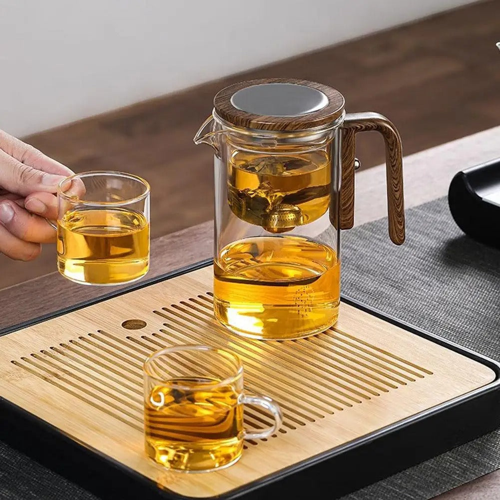 TranquilSip Teekanne – Magnetic Switch Filter Glass Teapot | Bowlift