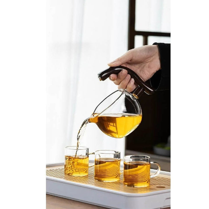 Glass Teaset with Magnetic Flow – Semi-Automatic Pot, Heat Resistant and Elegant | Bowlift