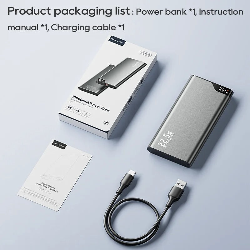 BowLift | All-in-One Power Bank with 4 Built-In Cables - 10000mAh Portable Fast Charger