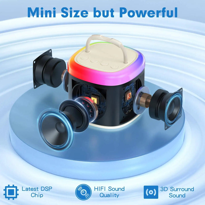BowLift | Mini Karaoke Machine with Wireless Microphones – Portable Bluetooth Speaker for Kids