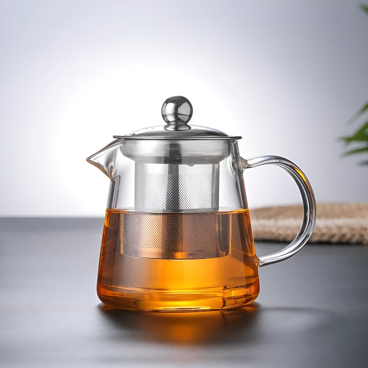 BowLift | Teekanne Claritéa | Borosilicate glass | With stainless steel filter & wooden lid | Heat resistant & dishwasher safe