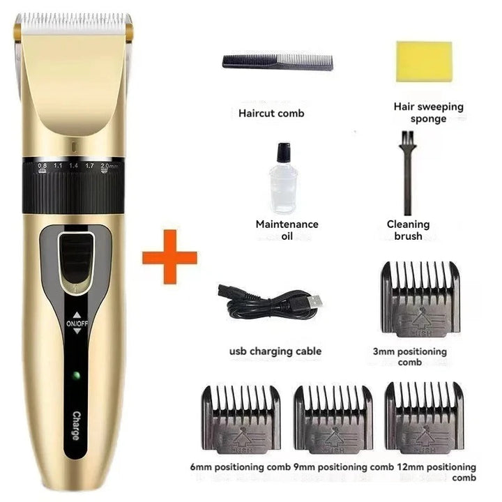 Professional Dog Hair Clipper All Metal Rechargeable Pet Trimmer Bowlift