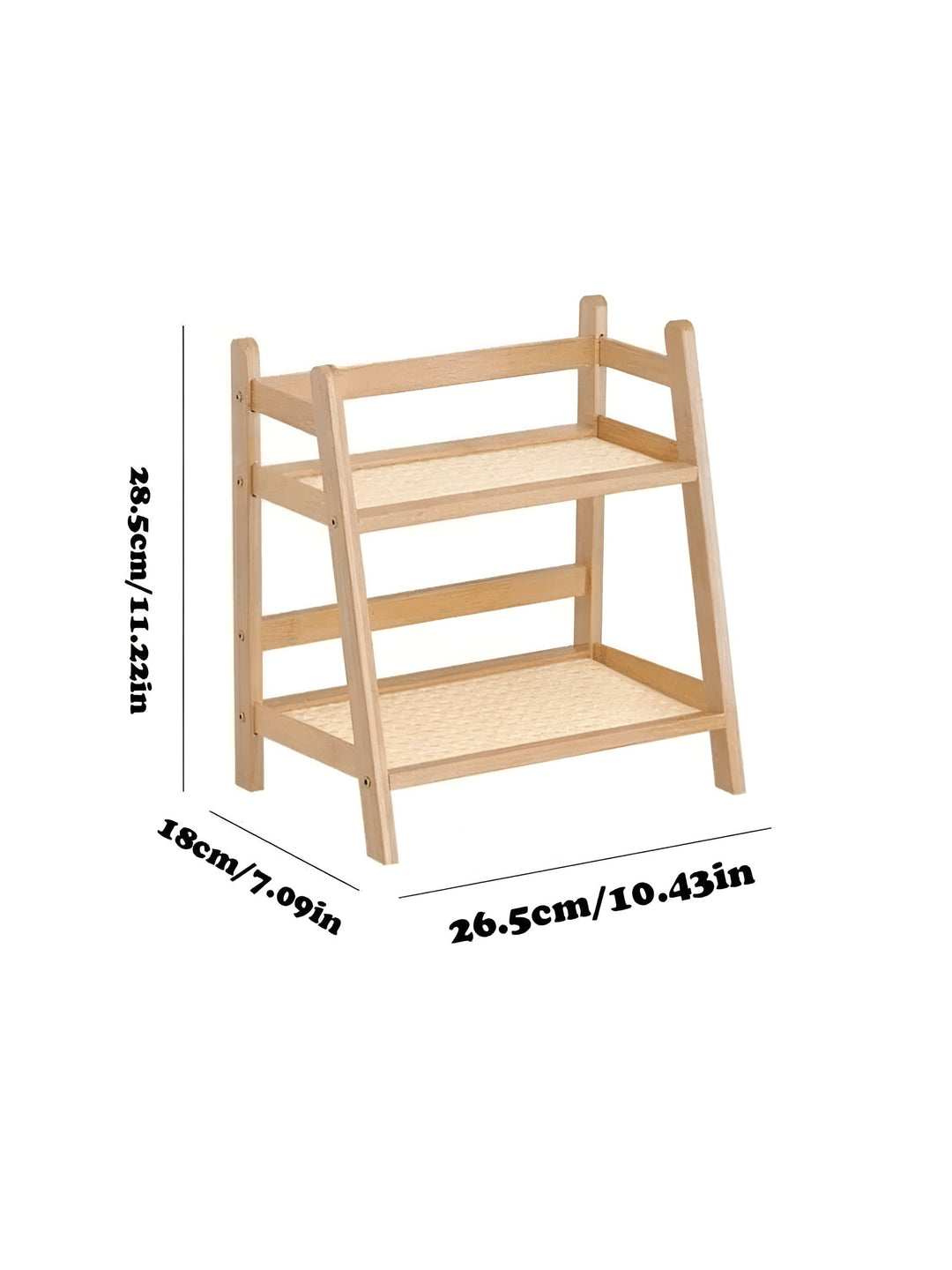 Bamboo imitation kitchen shelf – 2-tier organizer for cups & accessories | Bowlift