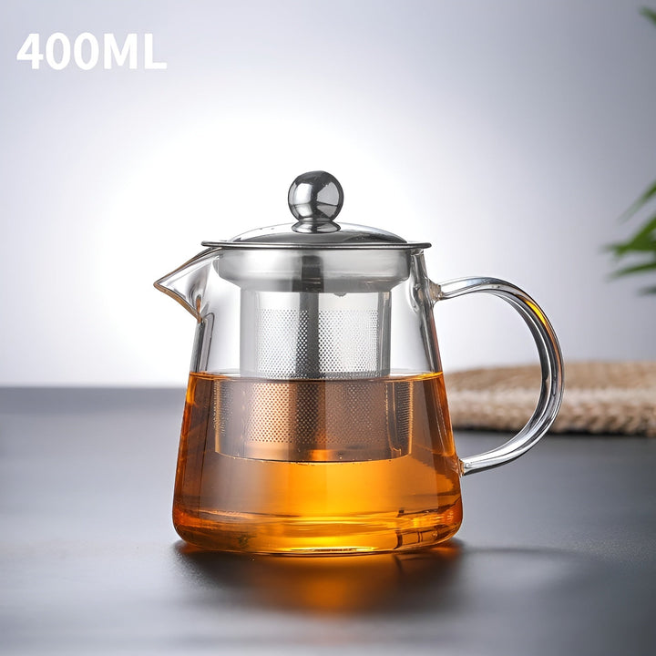 Heat-resistant tea set made of borosilicate glass – with filter | Ideal for brewing flower tea | Bowlift